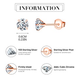 MICYUMI Women's Men's S925 Sterling Silver Earrings Cubic Zirconia Earrings, Silver