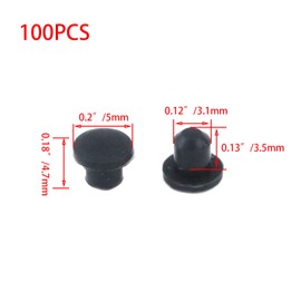 Tighall 100PCS 3mm Plastic Hole Plugs Round Button Plugs Panel Hole Plugs Button Tops Screw Cap Drilling Cover for Chair Cabinet Cupboard Shelf (Black)
