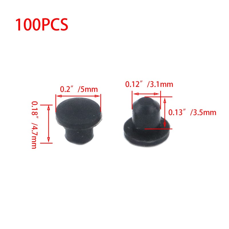 Tighall 100PCS 3mm Plastic Hole Plugs Round Button Plugs Panel