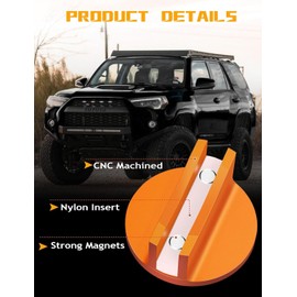 Chelhead Orange Floor Jack Pad Magnetic Frame Rail Protector 2 Pack Aluminum Grooved Floor Jack Pinch Weld Adapter Compatible with UTV Off-Road Car SUV Boat Truck RV