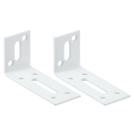 sourcing map Adjustable L Corner Braces, 2Pcs 80 x 40 x 30mm Cold Rolled Steel L Corner Code, 90 Degree Slotted Angle Brace Bracket for Furniture Mending, White