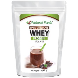 Whey Protein Isolate - Dark Chocolate Flavor with Zero Sugar - Delicious All Natural Protein Powder - Mix in Smoothie, Shake, Juice, Or Recipe - Hormone Free, Non GMO, & Gluten Free - 1 lb