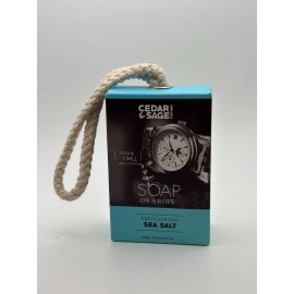 BROMPTON & LANGLEY Soap On a Rope - EXFOLIATING SEA SALT - 10.5 oz