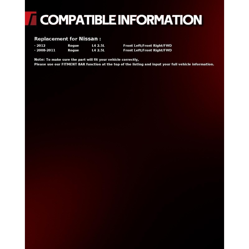 Torchbeam Front Struts Assembly w/Coil Spring Shocks Absorber Replacement for