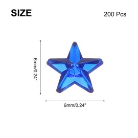 MECCANIXITY 200PCS Acrylic Star Rhinestone 6x6mm Flat Back Plastic Gems Jewelry Stickers for Craft Bead Face Painting Costume Jewelry Making, Sapphire Blue