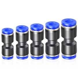 ERGAOBOY 60 Pcs Blue 4mm 6mm 8mm 10mm 12mm OD Straight Push to Connect Fittings (PU4,PU6,PU8,PU10,PU12)