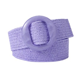 Jdlsppl Women's Braided Belt For Dress Travel Web Belt Thick Belt Fashion Holeless Summer Round Basic Date Fall Purple Length 90 width 5.0 = S-XL