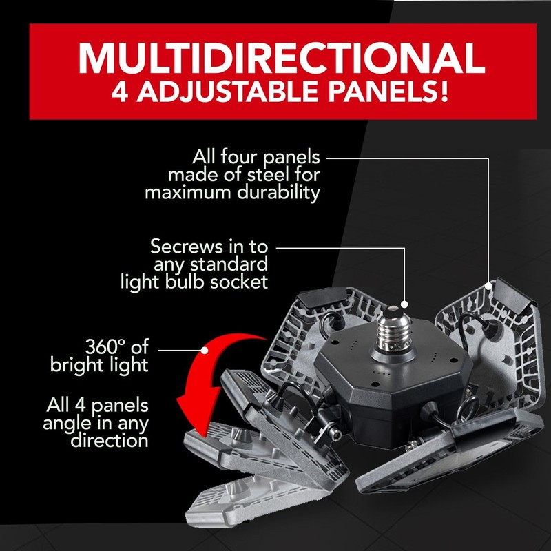 Bell+Howell QUADBURST LED Shop Light 80W 5500 Lumen Heavy-Duty Aluminum