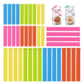 Wosyoodo 40 Pcs Food Clips, 2 Sizes & 5 Colours Bag Clips for Food Storage, Reusable Food Bag Clips, Food Bag Clips for Food Storage, Bag Clips Food Bags Freezer Bag Clips for Nacks, Food, Sandwich