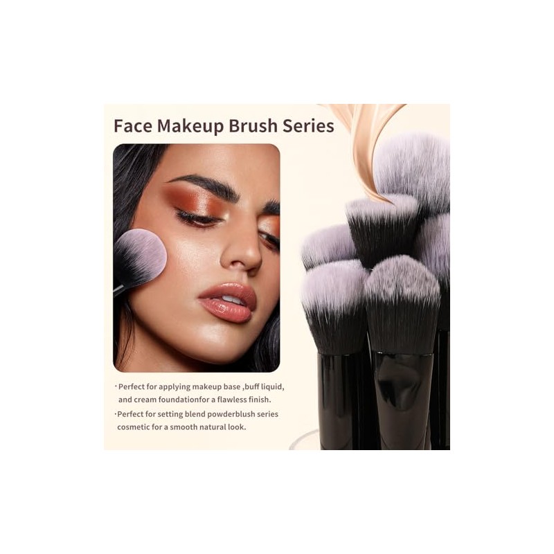 MAANGE 18Pcs Brochas de Maquillaje con Estuche Kit Alta Calidad