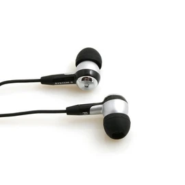 System-S 2269279 In-Ear-Kopfhörer mit DREI extra Paar Hörer in verschiedenen Größen, Silber / Schwarz