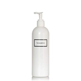 Artanis Home Artanis Home Silkscreened Empty Shampoo Bottle, Cosmo/Bullet 16 oz, White (White Pump)