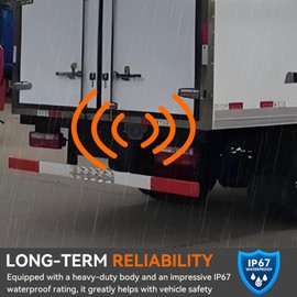 GAMPRO 830 Back-up Alarm 12V-24V 110dB IP67 Waterproof Dust-Proof Reversing Warning Alarm with Super Loud Beeper Tone for Truck Van Forklift Car Lorry Agricultural Vehicles