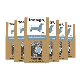 Teapigs Earl Grey Strong Black Tea, Caffeinated, Vegan, 15 Each (Pack Of 6)