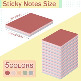Thenshop 60 Packs First Day of School Sticky Notes Bulk 2x1.5 Inches Small Self Stick Note Pads Colorful Paper Memo for Office Back to School Supplies, 60 Pads, 50 Sheets/pad(Vintage Color)