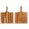 Okllen 30 Holes Reversible Wooden Deviled Egg Platter with Handle,