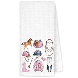 JINYO Equestrian Gifts Kitchen Towels, Equestrian Gifts for Girls Women, Equestrian Decor Dish Towels, Horse Racing Gifts Hand Towels, Gifts for Horse Lovers Women, 16x24 Inch
