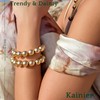 Kainier Gold Beaded Bracelets for Women 14K Gold Plated Chain