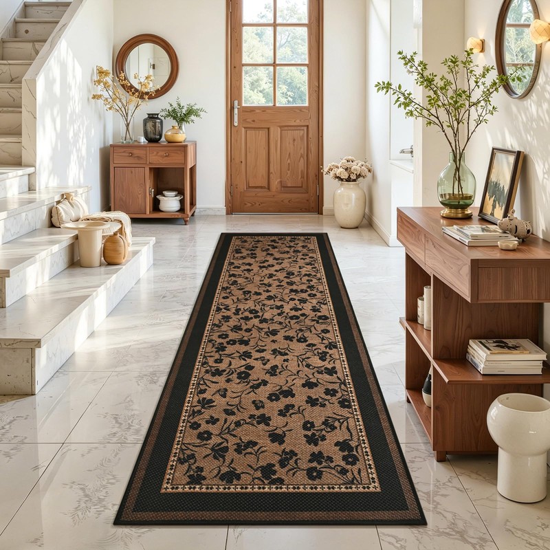 DweIke Easy Jute Non Slip Runner Rug, 2x6 Kitchen Runner