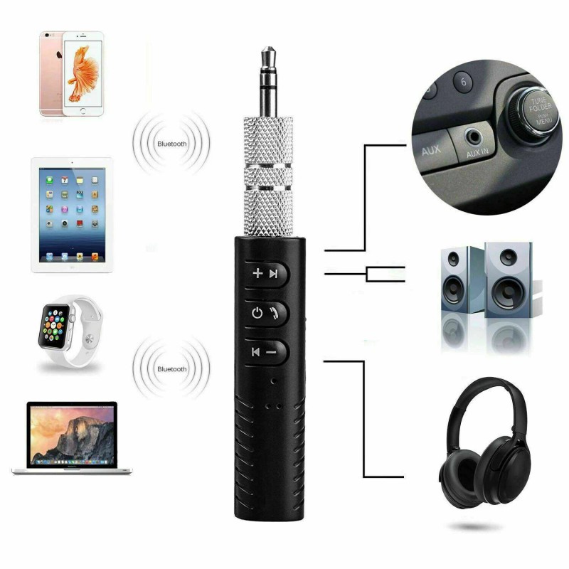 Unbranded Wireless Bluetooth Receiver 3.5mm AUX Audio Stereo Music Hands