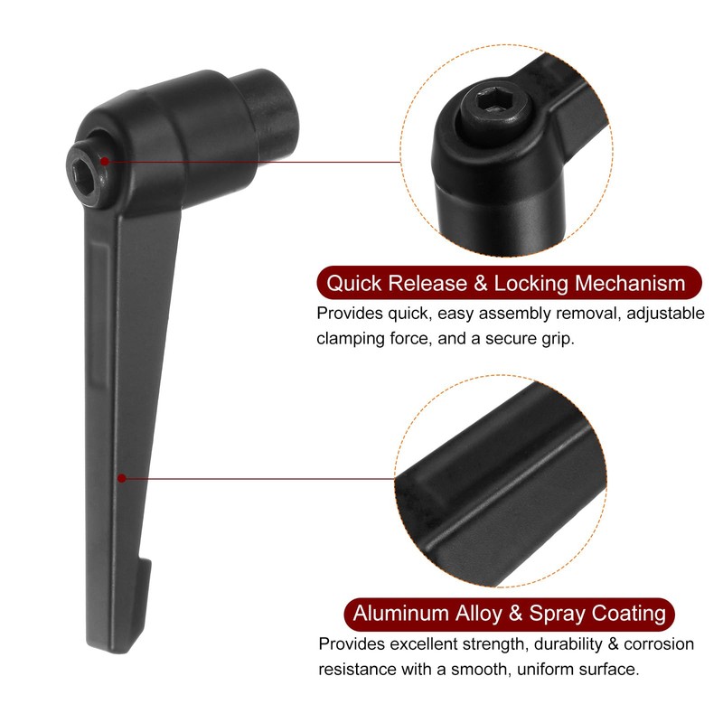 sourcing map 6pcs Adjustable Clamping Lever Handles M10 Female Thread