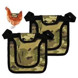 2 Pieces Premium Chicken Saddles with Stretchy Strap, Chicken Saddles for hens, Chicken Apron Back Protector for Hens With Adjustable Strap, Chicken Hen Mating Saddle (Camouflage)