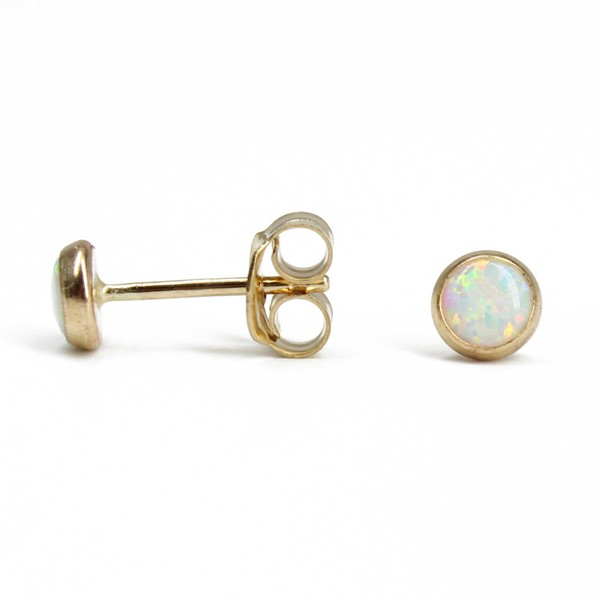 Kathy Bankston Handmade Opal Stud Earrings in 14k Gold Fill,