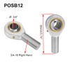 HiPicco POSB12 Rod End Bearing 3/4 Inch Bore and 3/4-16