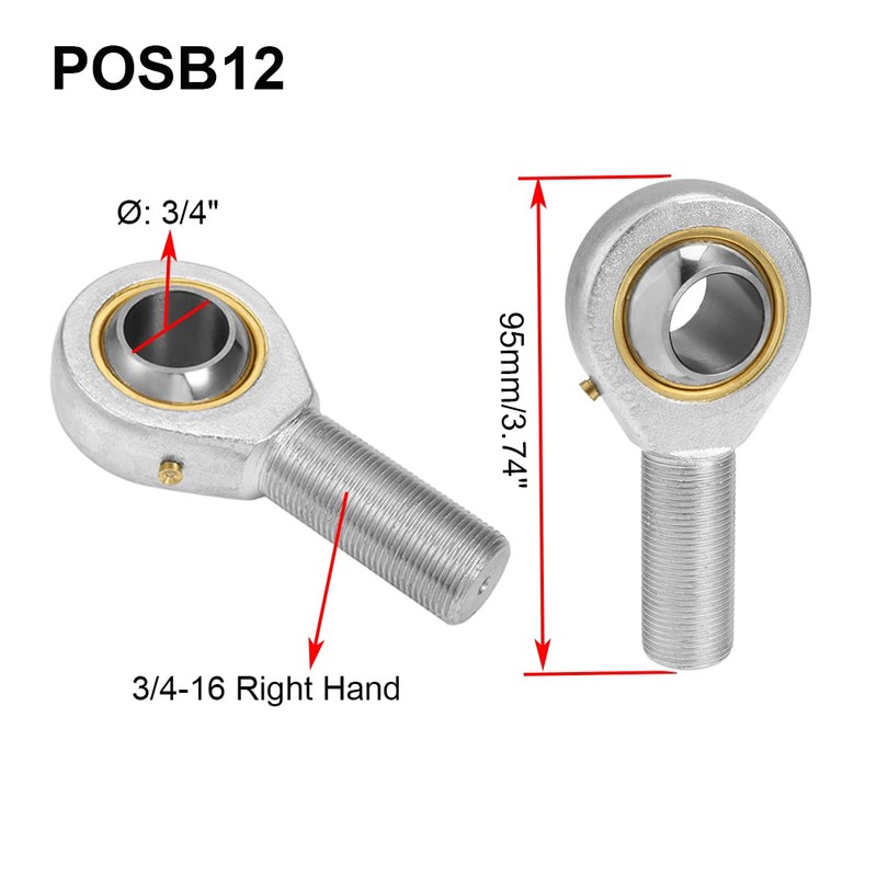 HiPicco POSB12 Rod End Bearing 3/4 Inch Bore and 3/4-16