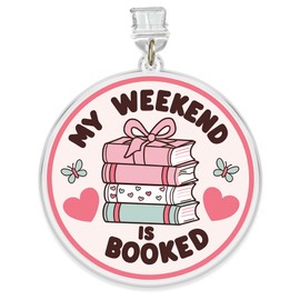 My Weekend Is Booked, Dust Plug Charm 1.5 Inches Book Lover Humor, Bookworm, Fantasy Romance Reader Lightning/Type C Acrylic Material Accessories, Charms for Phone E-Reader, Gifts