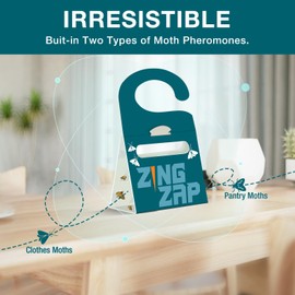 ZingZap Moth Trap 13-Pack, Slowly Releases Enhanced 2X Pheromones, Lures, Trap & Kill Pantry & Clothes Moths, Food, Wardrobe & Dresser Moth Treatment & Prevention, Odorless, Safe & Eco-Friendly