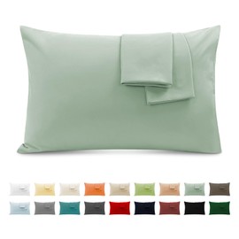 Poligino Set of 2 cushion covers, 100% cotton, 50 x 80 cm, 2 pieces, super soft premium jersey pillowcase, cushion cover, water green