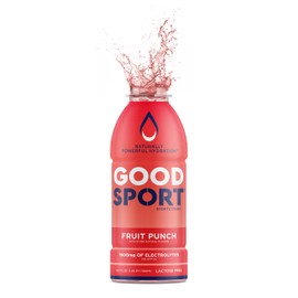 GoodSport GoodSport Electrolyte Sports Drink, Rapid & Long-lasting Hydration (16.9 Fl Oz (Pack of 12), Fruit Punch)
