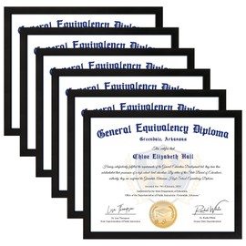 FIXSMITH 11x14 Diploma Frame, Black Picture Frame with Clear Plexiglass, 6 Pack Certificate Frame for Wall Display, 11x14 Document Frame, High School Diploma Frame