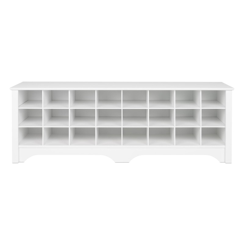 Prepac White Hall Bench with Storage and Seating: 24-Shoe Cubby