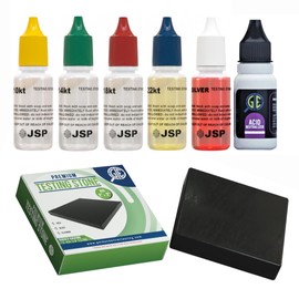 Gold Silver Jewelry Tester Appraisal Kit 10K 14K 18K 22K 24K Test Precious Metals 999 925 with Scrap Stone Testing