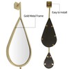 OUSHUAI Gold Teardrop Mirror Set,5pcs Drop Shape Wall Mirror,Gold Tear