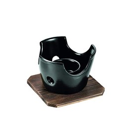 Pearl Metal Wagokoro Kaiseki HB-5218 Ceramic Round Stove with Wooden Stand