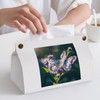 White Purple Butterflies Tissue Box Cover Tissue Box Holder PU