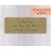 60ct - Wedding Invitation Return Address Kraft Labels, Wedding Invitation