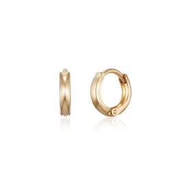 Leang 14K Gold Field Plain Mini One-Touch Ring Earrings Pair S / 르앙 14K 골드필드 플레인 미니 원터치 링 귀걸이 한 쌍  S