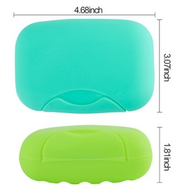 Inovat 2 Pcs Plastic Soap Case Holder Container Box Home Outdoor Hiking Camping Travel Blue & Lime Green