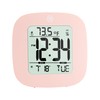 MARATHON Compact Alarm Clock with Temperature & Date, Pink -