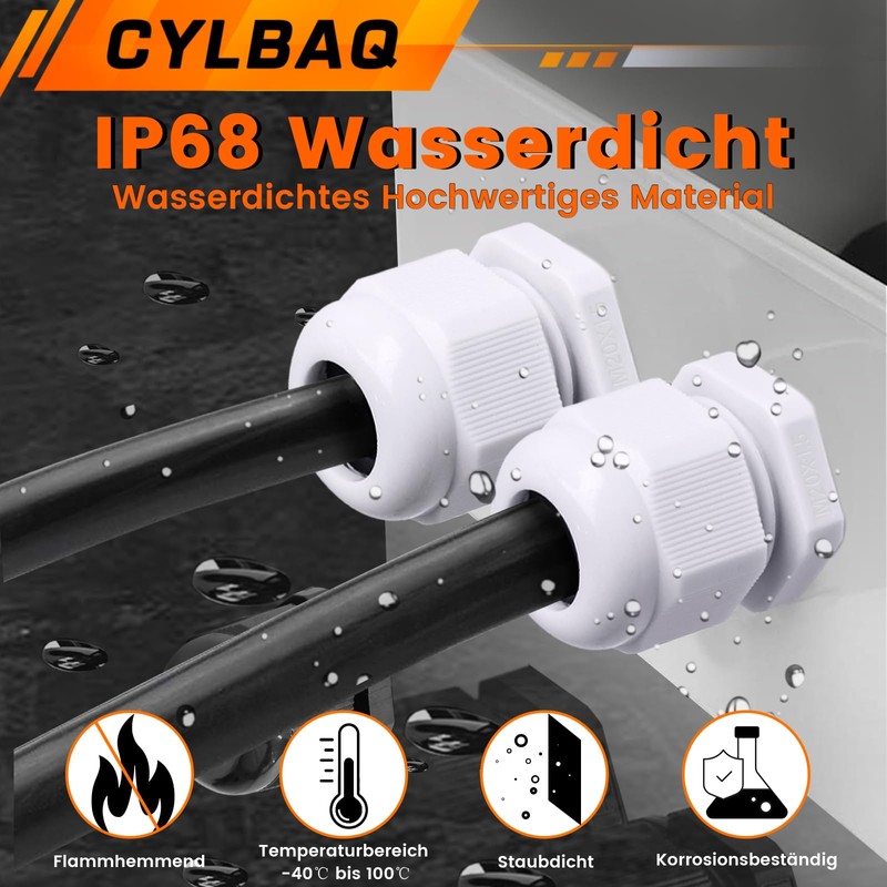 Cable Gland Set, 12 Pieces Cable Gland M20 Cable Duct
