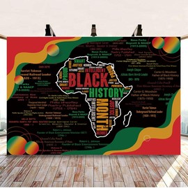 Black History Month Backdrop 7x5FT African American Holiday Party Photography Background for Home Black History Month Poster Decorations Supplies (84x60 inch)