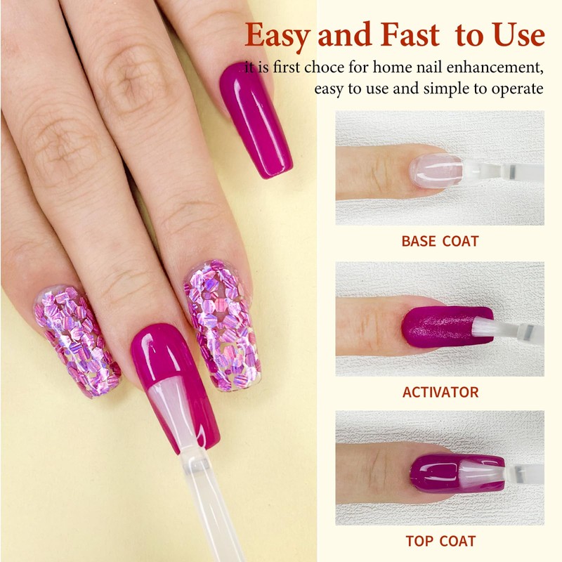 Eodci 3pcs Dip Powder System Essentials Kit, 15 ml Dipping