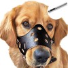 BARKLESS Dog Muzzle Leather, Soft Secure Anti-Barking Leather Muzzle for