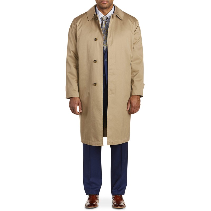Jean-Paul Germain Big and Tall Buster Three-Season Overcoat Khaki