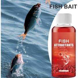 Red Worm Liquid Bait,Red 40 Baits & attractant,Fishing Bait,Fishing Liquid,Bait Fish Additive,Fish Lure Attraction Enhancer for Trout, Cod, Carp, Bass (4 Pcs)