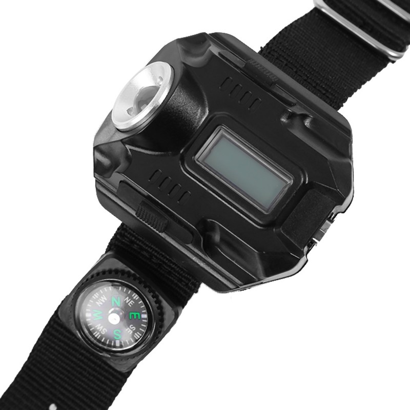 Portable LED Wrist Watch Flashlight Torch Light USB Rechargeable Flashlight